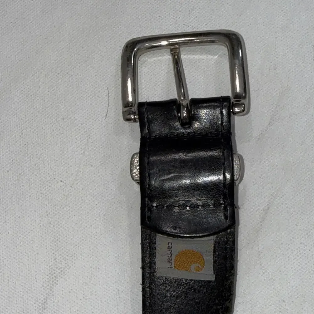 Carhartt Authentic Rancher Farmer Worn Equestrian Black Leather Workwear Belt 44